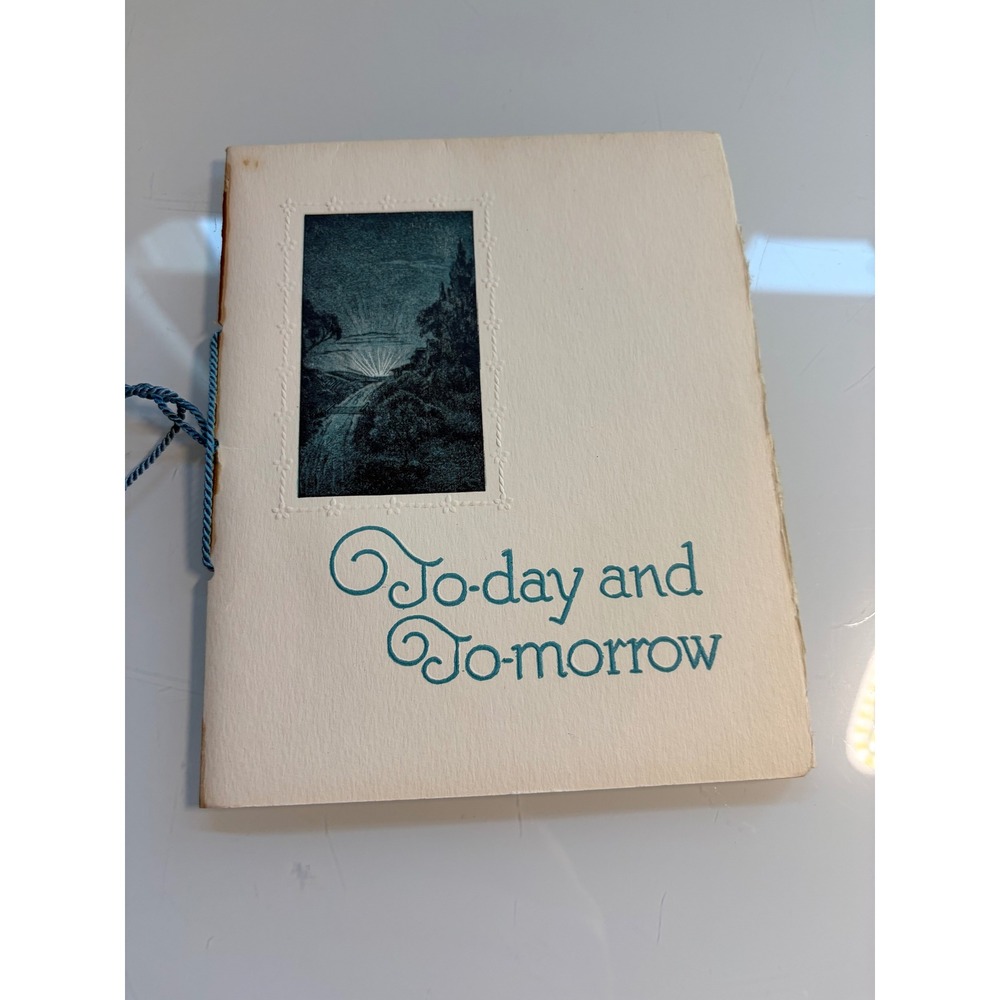 Vintage Funeral Memorial Booklet "To-day and To-morrow" Phillips Funeral Home